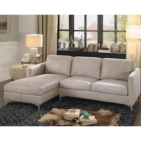 Contemporary Two Piece Sectional with Chaise
